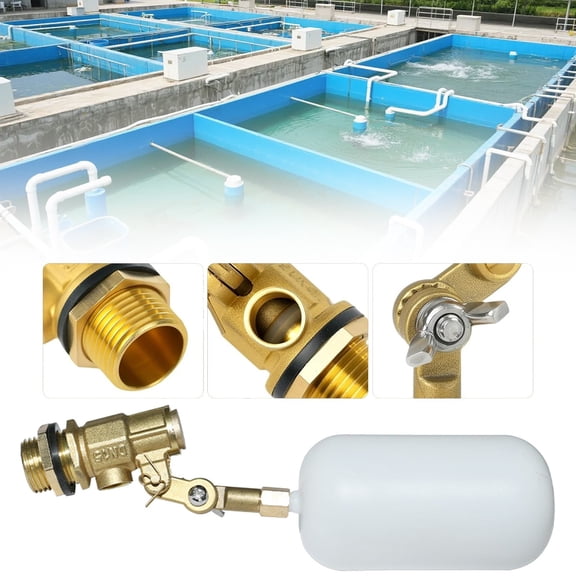 Brass Float Ball Valve with Adjustable Arm, Auto Fill Water Valve for Tank, Pool, Pond, Livestock Trough