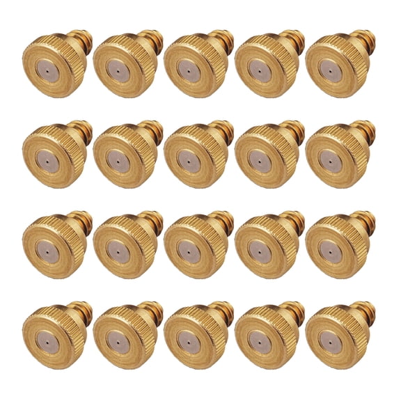 Brass Fogging Nozzles 0.5mm Orifice Heavy Duty Cooling Sprayers With O Rings for Greenhouses Use Dust Prevention 20pcs