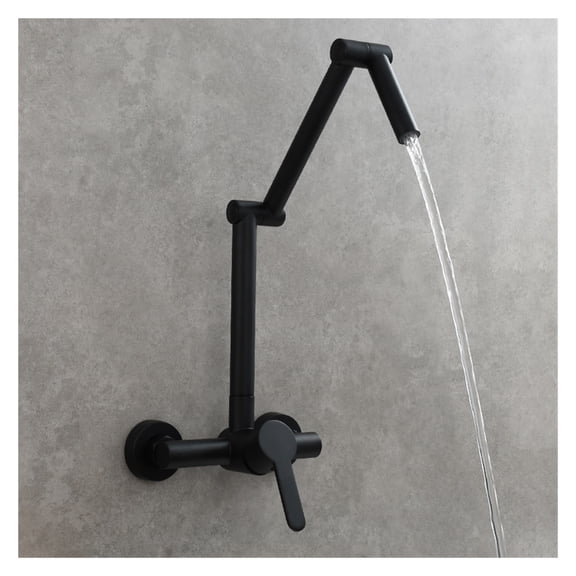Brass Folding Faucet Wall Mounted Pot Filler Faucet With Three Section Extension Hot And Cold Mixer Tap Single Handle