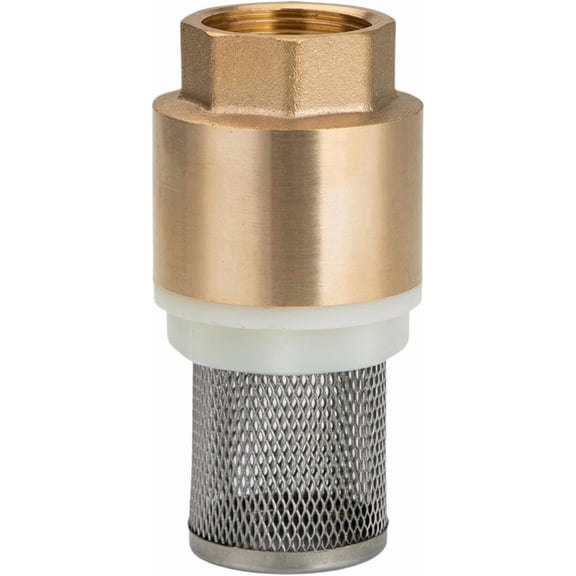 Brass Foot Valve 1" DN25 Check Valve Water Pump Bottom Valves with Filter, One Way Valves Female Connection Backflow Preventer Bottom Valves for Water Pump, Wells, Irrigation