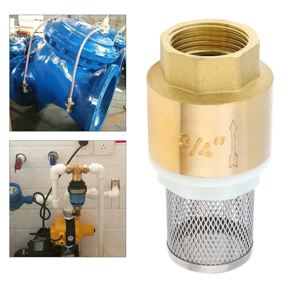 Brass Foot Valve Water Pump Bottom Valve with Filter, Foot Valve Filter No Return Valve Foot Valve Strainer