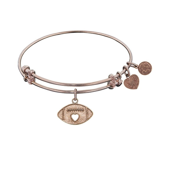 Brass Football Bangle Bracelet 7.25 Adjustable