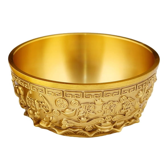 Brass Fortune Bowl Decorative Brass Fortune Basin Home Tabletop Adornment Brass Bowl Decor
