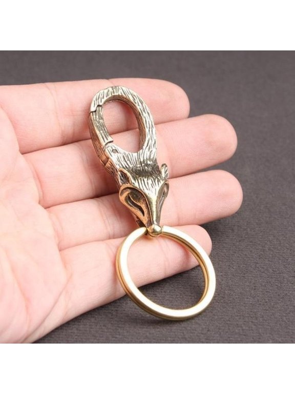 Brass Fox Keychain Chinese Style Pendant Charm Ornament