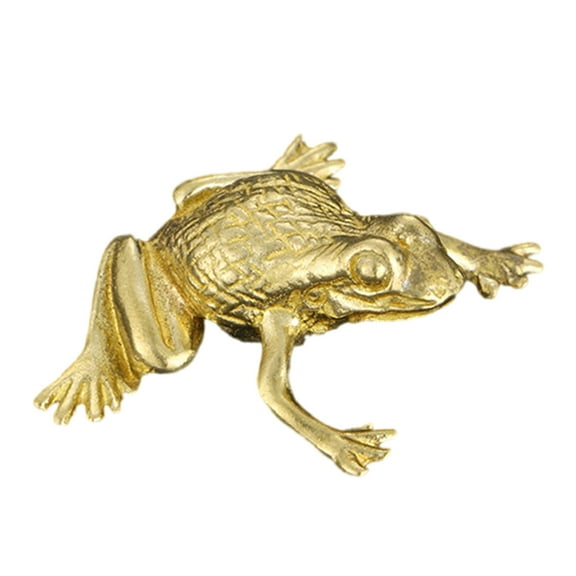 Brass Frog Shelf Decors Accent Figurines Tabletop Centerpieces Home Decorations Retro Frog Decorative Objects
