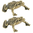 thumbnail image 1 of Brass Frog Statue, Vintage Solid Brass Frog Sculpture,Brass Feng Shui Money Frog 2 Pcs, 1 of 6