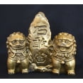thumbnail image 1 of Brass Fu Dogs Sitting Beside Mountain, 1 of 1