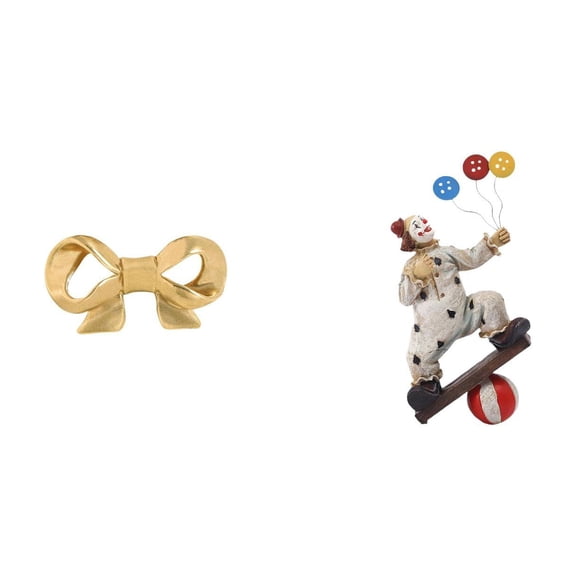 Brass Furniture Handle Clown Figurine Bowknot Pull Creative Resin Material for Cabinet Drawer Wardrobe Bedroom Decor