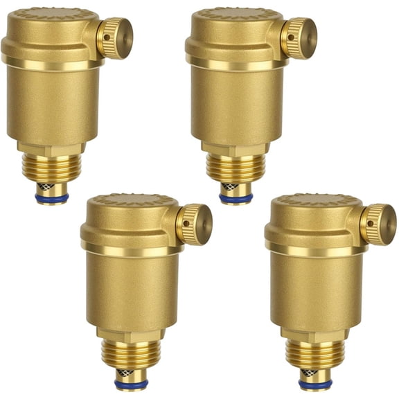 Brass G1/2 Inch Automatic Bleed Valve for Radiator and Solar Water Heater - 4-Pack