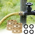 thumbnail image 1 of Brass Garden Hose Adapter 3/4 Inch Double Female Connector | Heavy Duty Metal Fitting | Leakproof and Rustproof | Fits Sprinklers, Nozzles, Faucets | 2 Pack with 4 Washers | 2.8x2.8cm, 1 of 8