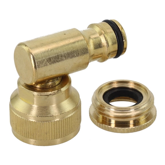 Brass Garden Hose Connector 90 Degree Elbow Adapter, Solid Brass Quick Coupling Fitting For 1/2 Inch And 3/4 Inch Taps, Rust Water Pipe Joint For Irrigation, Car Washing And Outdoor Use