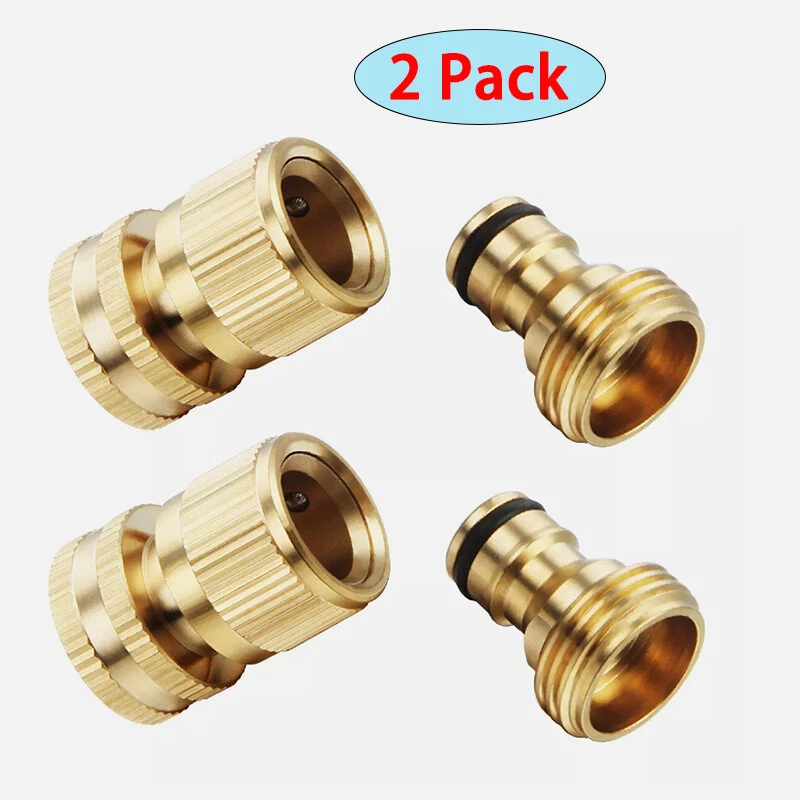 Brass Garden Hose Quick Connect Fittings With Water Stop Solid Brass Hose Quick