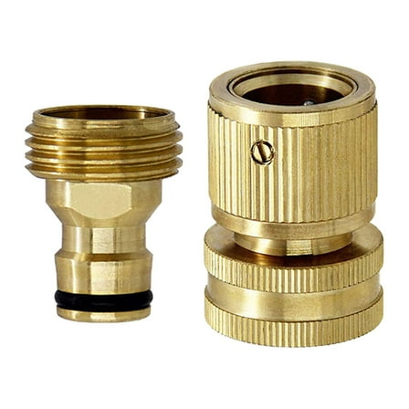 Brass Garden Hose Quick Connector Kit Quick Disconnect Hose Fittings Male And Female (1 Pairs)
