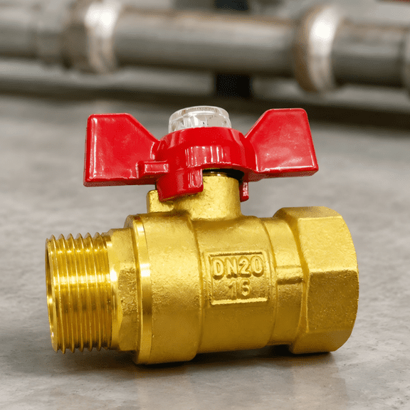 1 Pack 3/4 Inch Brass Ball Valve, Heavy Duty Male & Female Thread Water Shut Off Valve, Butterfly Handle Brass Shutoff Valve for Water Pipe, Garden Hose Plumbing Control