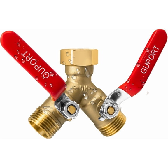 Brass Garden Hose Splitter 2/3/4 WayHose y Splitter with ShutoffHeavy Duty Outdoor Faucet and Garden ConnectorExtension Handles3/4 GHT Threads