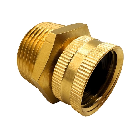 Brass Garden Hose to Pipe Thread Adapter 3/4 GHT Female x 1 NPT Male Swivel