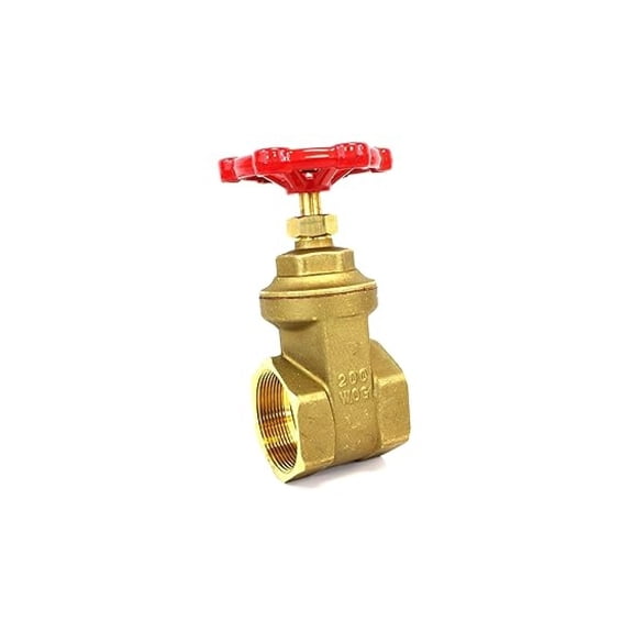 Brass Gate Valve 3/8 Inch, NPT Female Inline Water Oil Gas Valve, Non-Rising Stem, Potable Water Service, Durable Brass Construction