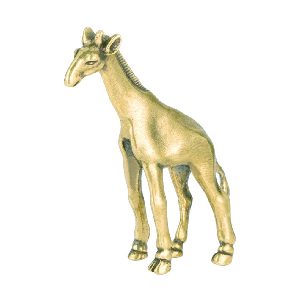 Brass Giraffe Craft Vintage Style Giraffe Modeling Figurine Lifelike