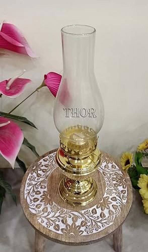 Brass Glass Oil Lamp Lantern - Maritime Collectible Home Decorative - Great for Gifting During - Weddings - Anniversaries Rustic Vintage Home Decor Gifts