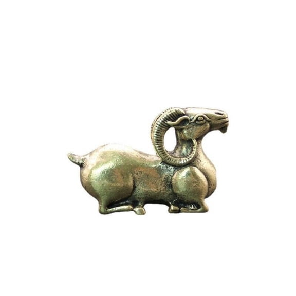 Brass Goat Animal Statue Small Sculpture Home Decor Gif Tabletop Figurine