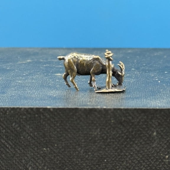 Brass Goat Figurine Miniature Animal Ornament Desktop Display Fish Tank Bonsai Micro Landscape Decor Model