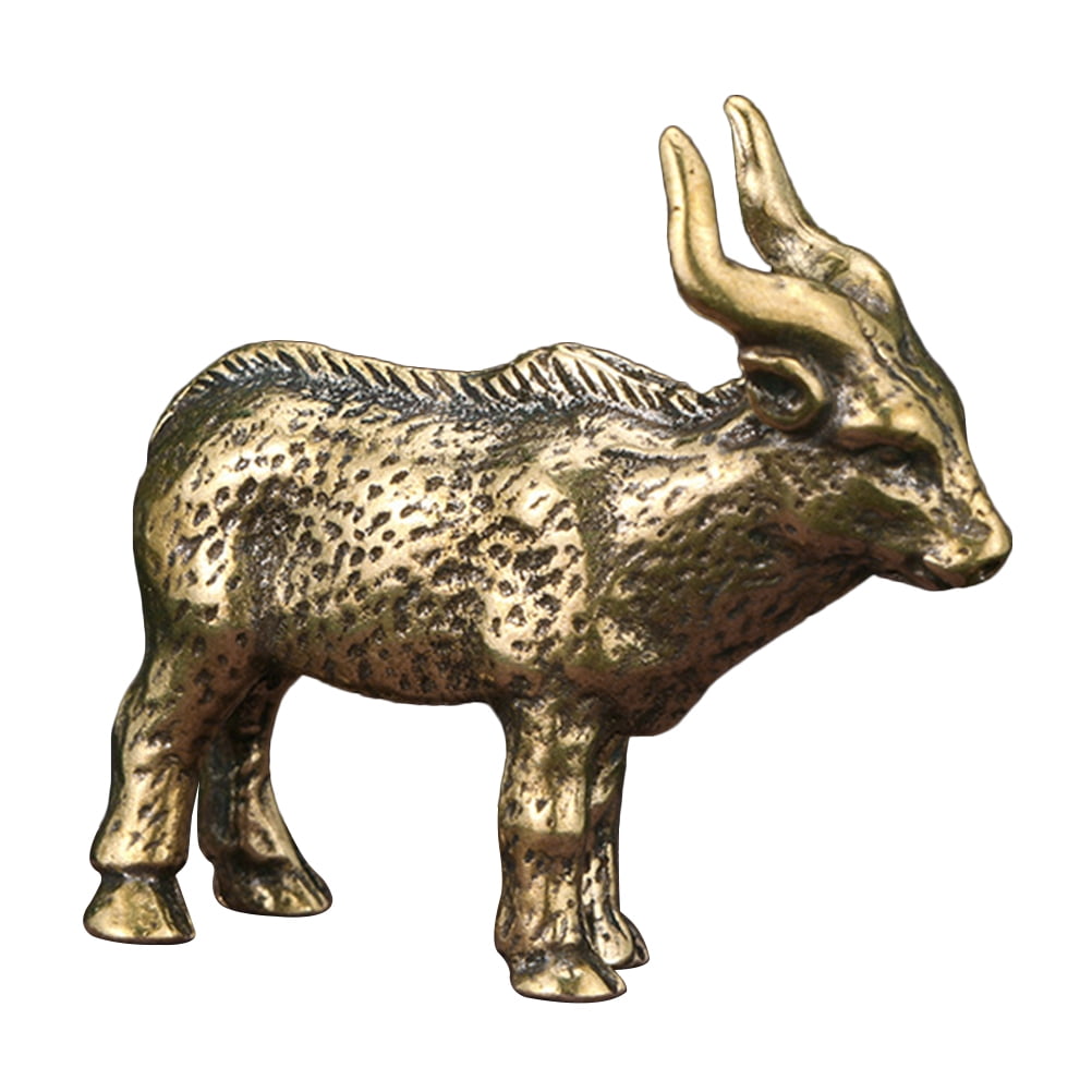 Brass Goat Sculpture Tabletop Decor 2 Pieces Desktop Ornaments ...