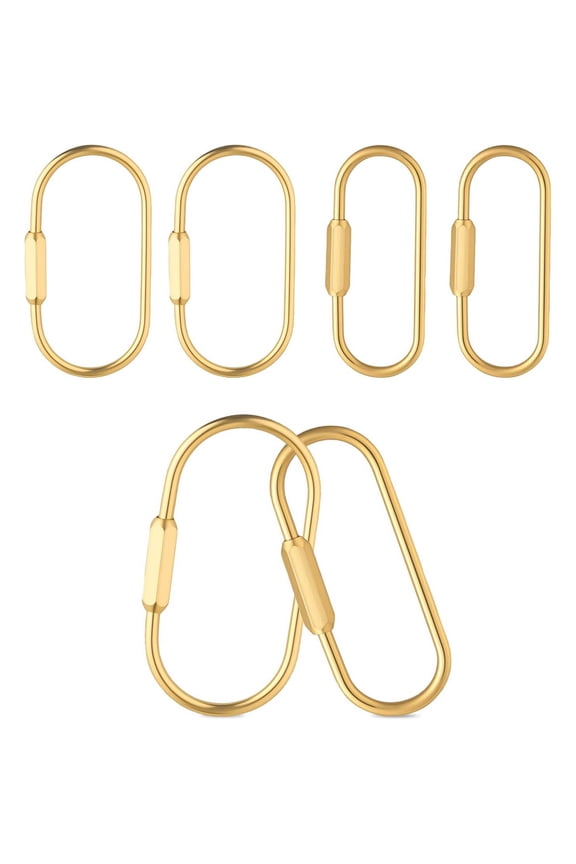 Brass Gold Key Rings with Secure Screw Locking, Key Chain Organizer, Purse Bag Charms Keychain Clips