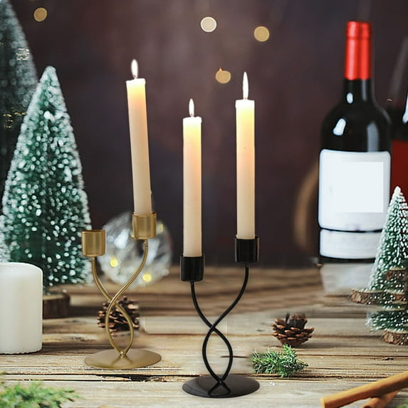 Brass Gold Taper Candle Holders for Candlesticks Vintage Iron Modern Decorative Centerpiece Candlestick Holders Candlelight Dinner Decorations Home Romantic Table Decorations