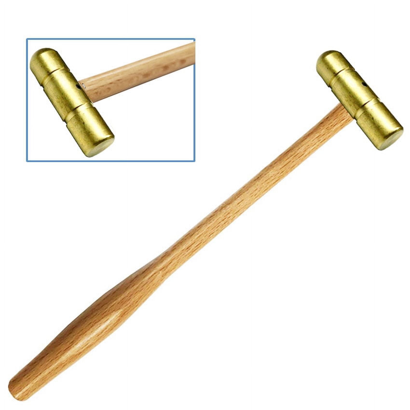 Non-Marring Hammer: 8 oz, 3/4 Face Dia, Brass Head
