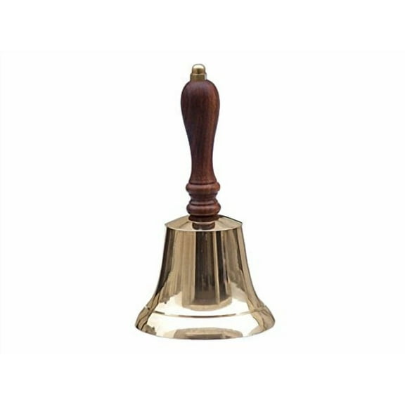 Brass Hand Bell 9" - Hand Held Bell - Unique Nautical Gift - Marine Bell - Bras