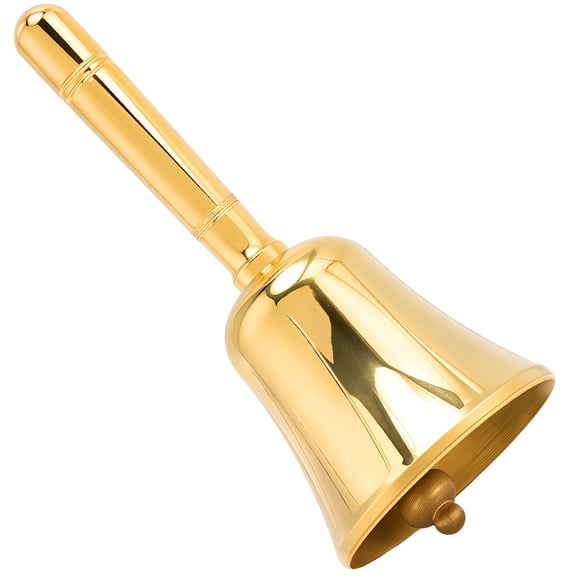 Brass Hand Call Bell Loud Small 3.8 Inch Vintage Retro Unplated Solid Display Service Decorative Handheld Ringing HandbellsDIY