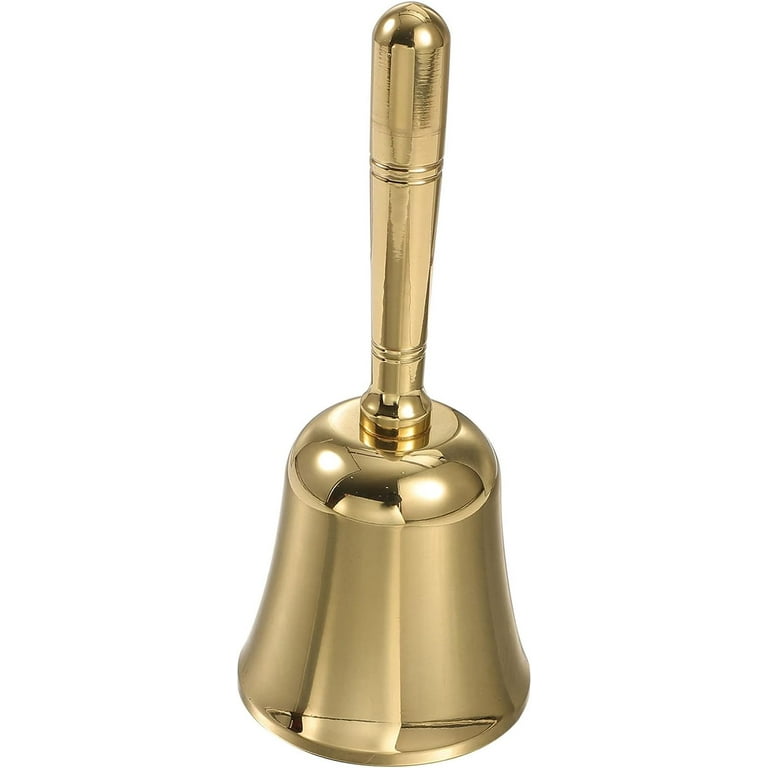 Pedaxi Brass Handbell The Wedding Ringer Service Bell for Desk Ring Doorbell Chime Vintage Bells Altar Bell Small Brass Bells Golden Pure Copper Small Hand