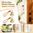 thumbnail image 1 of Brass Hanging Bells for Door Knob, Vintage Gold Door Hanger Bells with Leather Loop, Small Door Bell Chime for Door Opening, Shopkeeper Bell, 1 of 8
