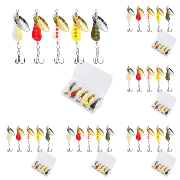 Brass Hard Metal Trout Lures Fishing Spinnerbaits, Spinner Trout Baits Fishing Lure for Perch and Panfish, Freshwater Saltwater Lake River Fishing Gear 30 Pcs