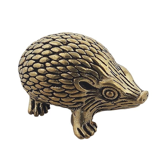Brass Hedgehogs Sculpture Miniature Figurine Antique Metal Ornament Luck Fengshuis Statue Desktop Decors Gift