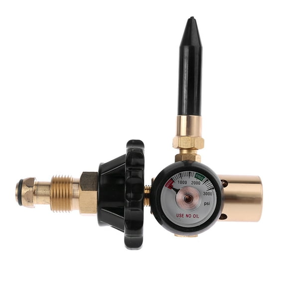 Brass Helium Latex Balloon Inflator Regulator With Pressure Gauge Suitable For /8 Balloon for Tank Valves Pressure Red