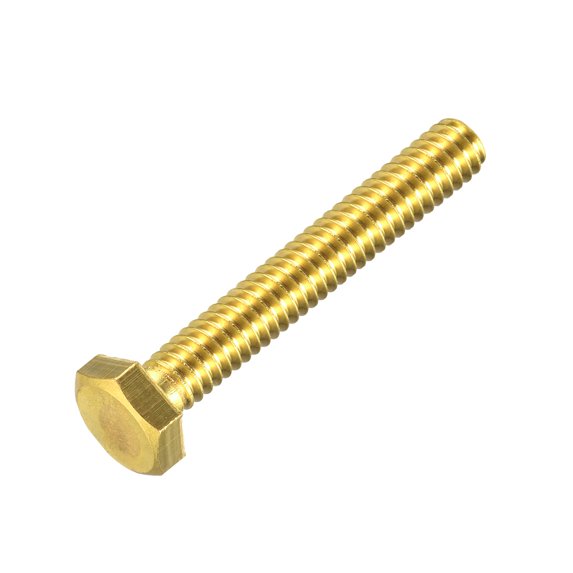 Brass Hex Bolts, 1/4-20x1-3/4" 1 Pack Fully Thread Grade 4.8 Machine Screws