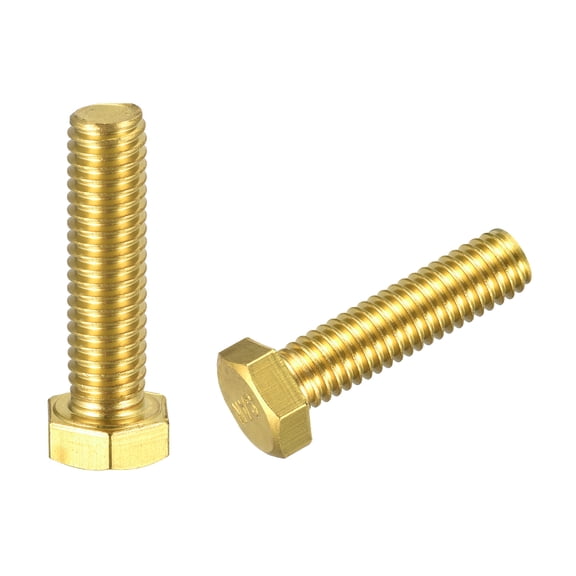 Brass Hex Bolts, 3/8-16x1-1/2" 2 Pack Fully Thread Grade 4.8 Machine Screws