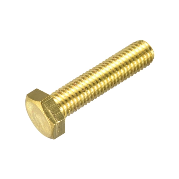 Brass Hex Bolts, M12x50mm 1 Pack Fully Thread Grade 4.8 Machine Screws
