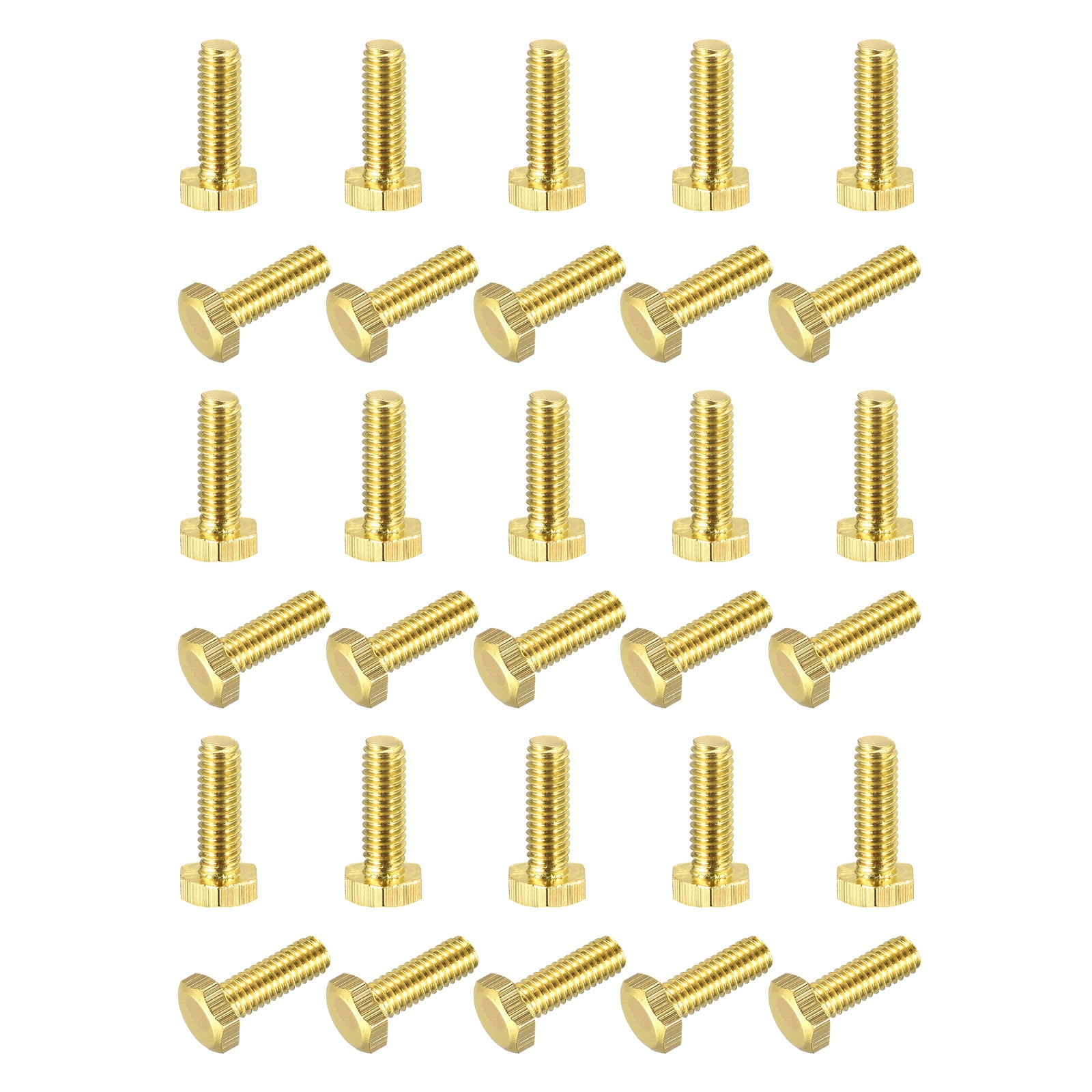 Brass Hex Bolts M4x12mm 30 Pack Fully Thread Grade 4 8 Machine Screws