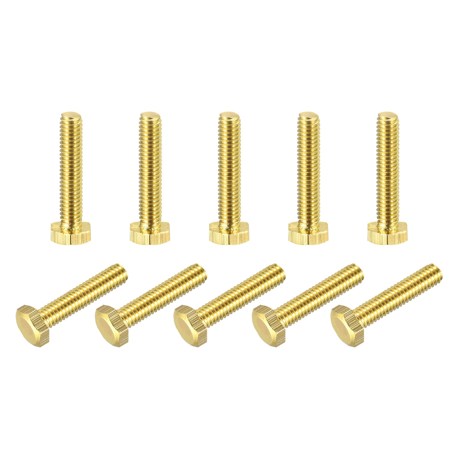 Brass Hex Bolts M4x20mm 10 Pack Fully Thread Grade 4 8 Machine Screws