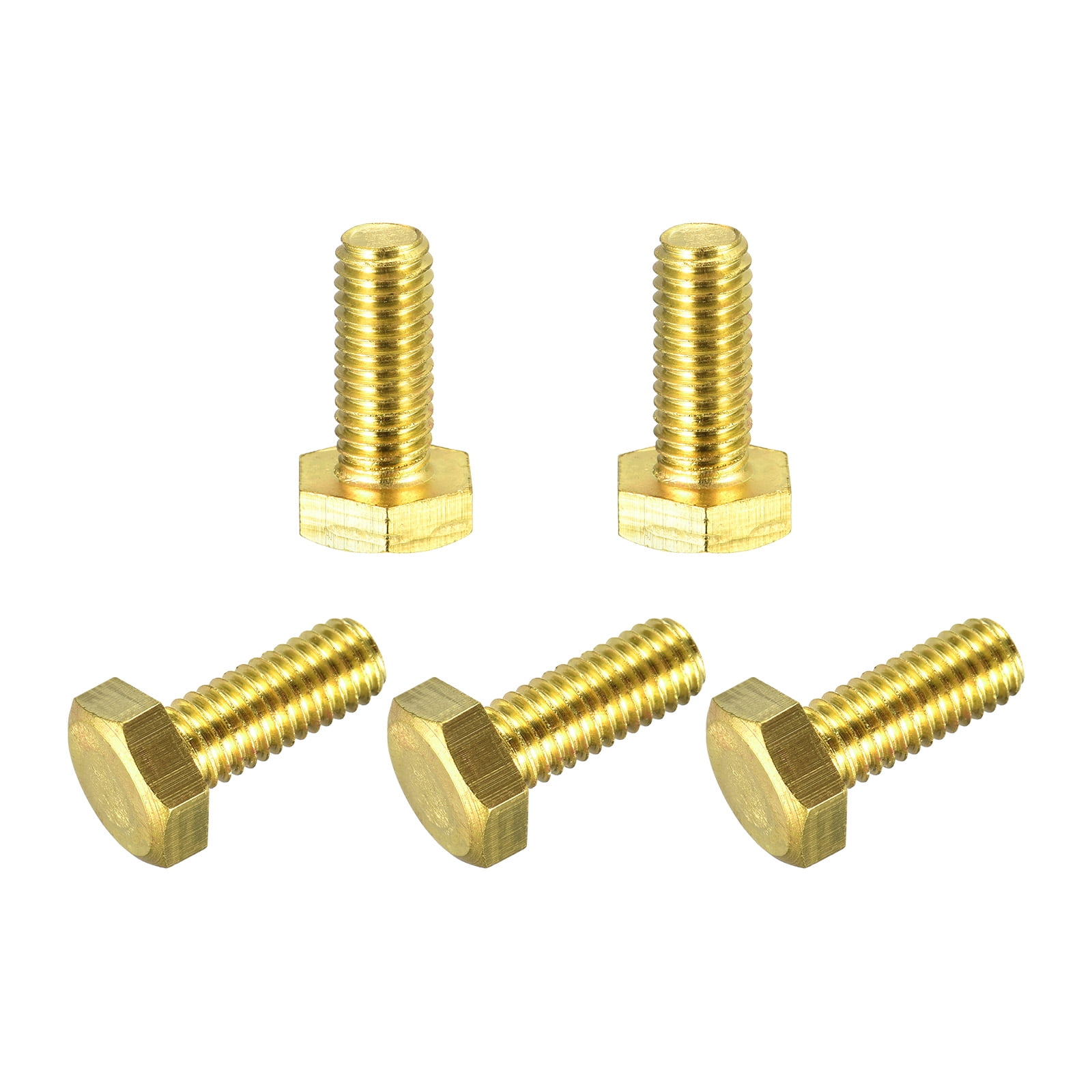 Brass Hex Bolts M8x20mm 5 Pack Fully Thread Grade 4 8 Machine Screws