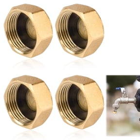 Brass Hex Female Thread Pipe Thread Cap Plug, Simple Install For Wide Use In Garden Hoses Faucets Plumbing Valves Accessories (4 Pcs)