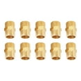 Brass Hex Nipple Adapter, 1/4 BSP to 1/4 BSP, 10 Pieces, External