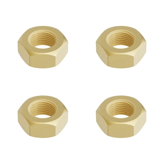 (M16x2-4Pcs)Brass Hex Nuts, Metric Coarse Thread Hexagon Nut,ISO 4032, Class 4.8 Screw Bolt Fasteners, Hardware Lock Nut(H52 Brass)