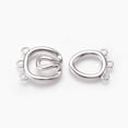 thumbnail image 1 of Brass Hook Clasps 3-Strand 6-Hole Real Platinum Plated 36mm Hole: 1.8~2mm, 1 of 3