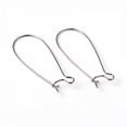 thumbnail image 1 of Brass Hoop Earring Wires Hook Earring Making Findings Lead Free Cadmium Free and Nickel Free Platinum 20~21 Gauge 33x14x0.7~0.8mm Brass, 1 of 4