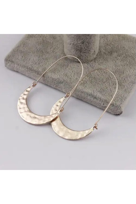 Brass Hoops Acetate Tortoise Shell Crescent Luna Moon Hoop Earrings