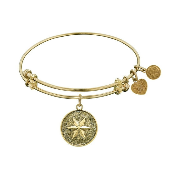 Brass Hope Bangle Bracelet 7.25 Inches Adjustable