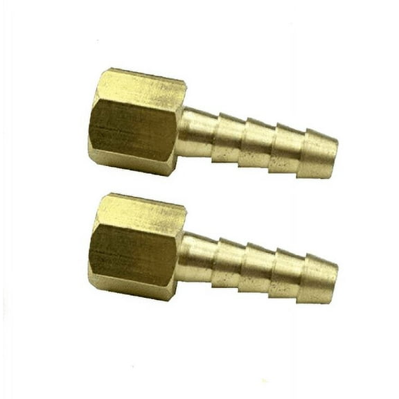 Brass Hose Barb Fitting 1/4in Barb x 1/8in NPT Female Connector for Plastic Rubber Hoses 5 Pack Gold Plumbing Fittings